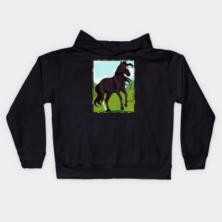 Black Beauty Stained Glass Art Kids Hoodie